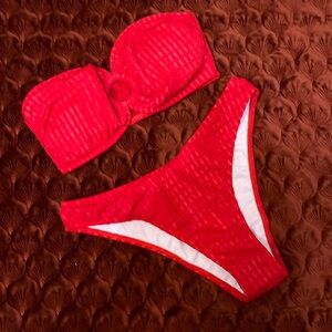 3-piece bikini (top, bottom, and sarong)